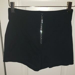 Black Zippered Women's Shorts